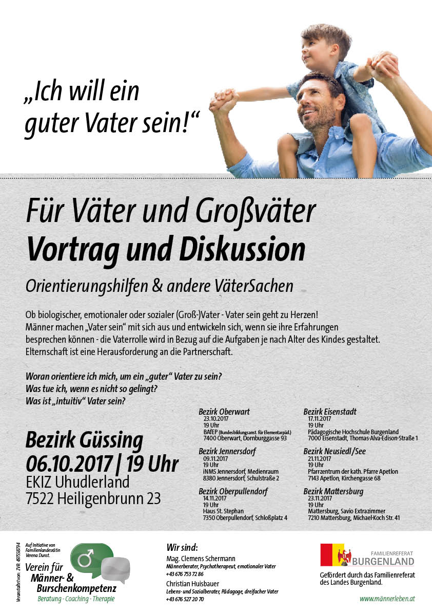 Plakat: "Für Väter und Großväter - Vortrag und Diskussion"